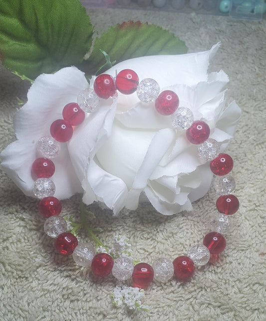 Red Quartz with White crystal spheres