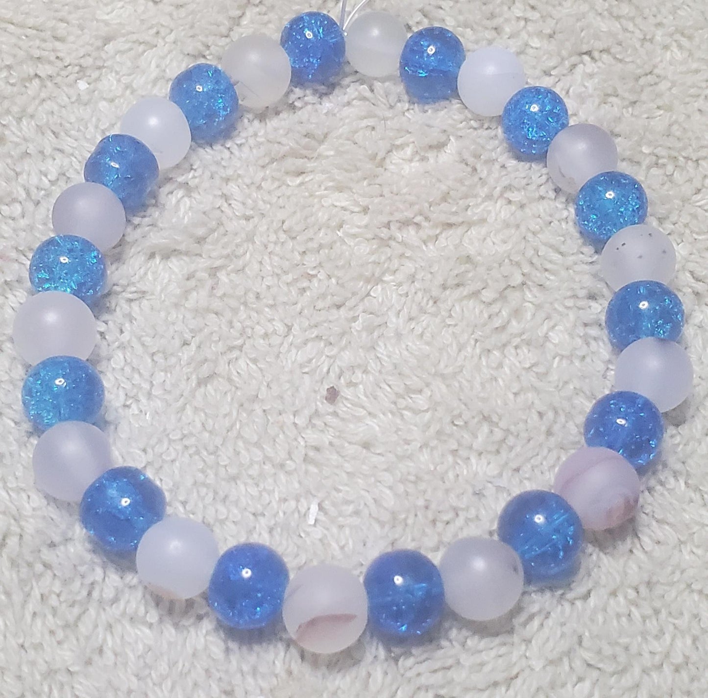 Aqua blue and white quartz