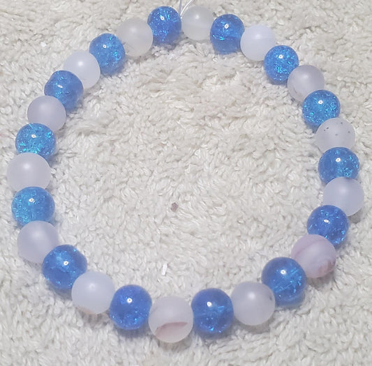 Aqua blue and white quartz
