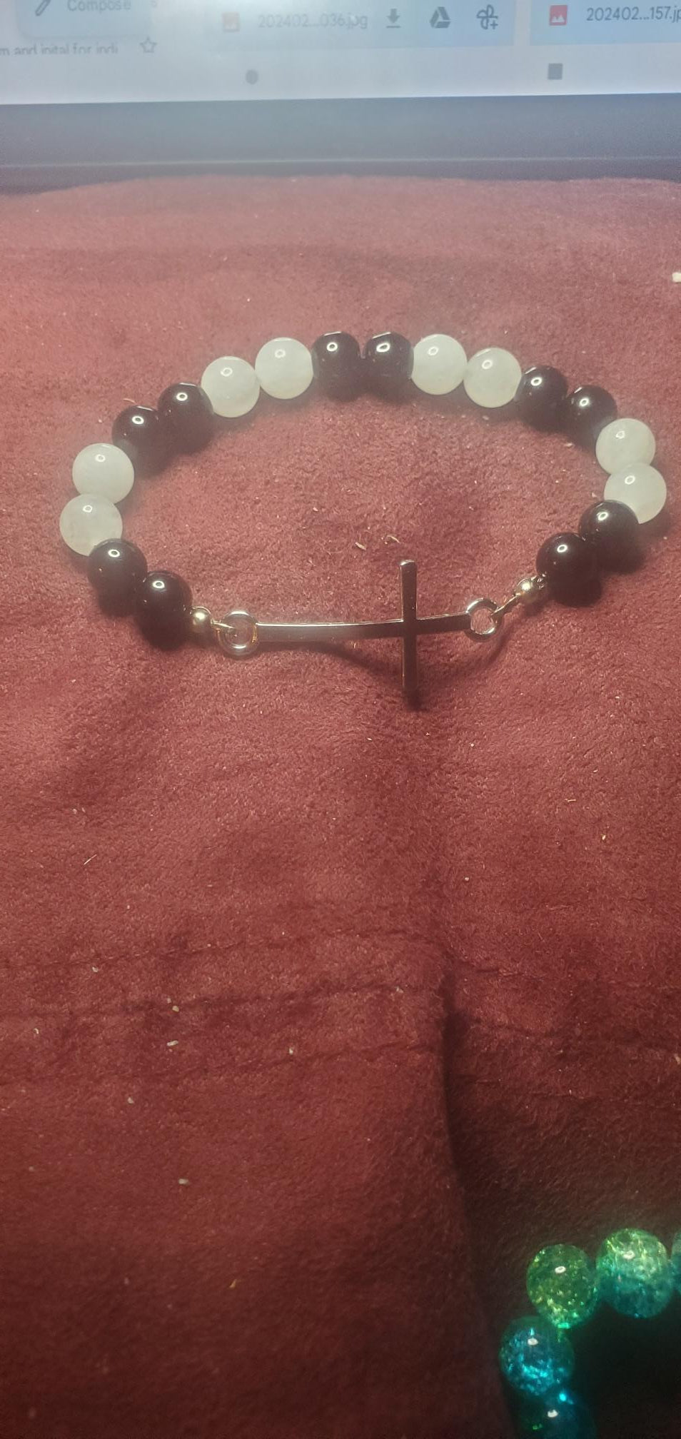 B&W Cross Bracelet